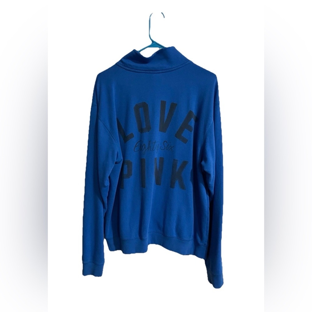 Love Pink 86 Victorias Secret Womens Pullover Quarter Zip
Sweatshirt Blue Size L - Picture 2 of 10
